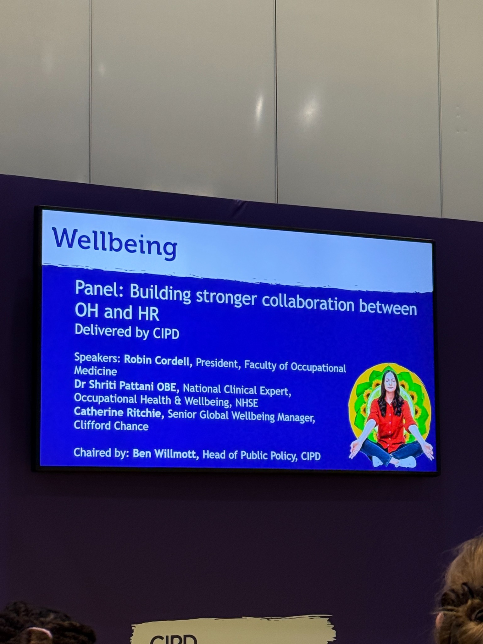 CIPD session slide on building stronger collaboration between Occupational Health and HR